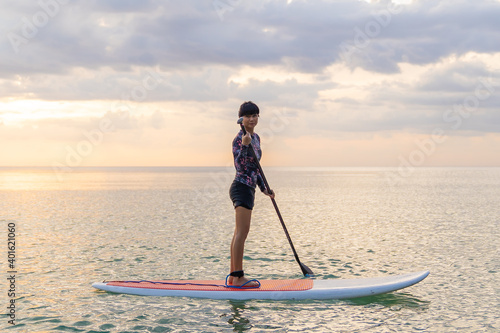 Young  Asian female model on Koh Samed beach, Thailand.