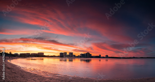 Beautiful Riverside Sunset Panorama Maroochydore