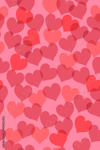 Seamless pattern with hearts on a pink background. Vector graphics.