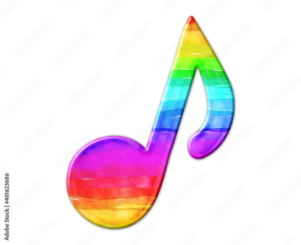 rainbow music notes symbols