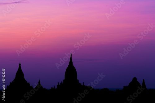 Temples at Bagan, Myanmar at sunset © Sabine