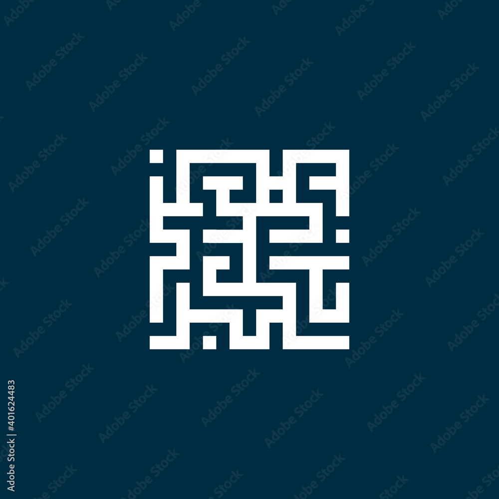 Maze or labyrinth logo icon symbol, maze game illustration vector design Maze or labyrinth logo icon symbol, maze game illustration vector design