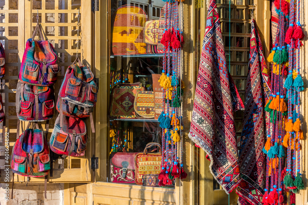 Fototapeta premium Souvenir Shops of hardware in the historic buildings, which is situated on the west side of Naqsh-e Jahan Square, one of UNESCO's World Heritage Sites