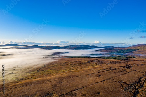 Donegal covered with fog from Crove upper to Teelin - Ireland