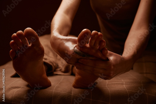 Foot massage. Spa saloon. Massage. SPA therapy 