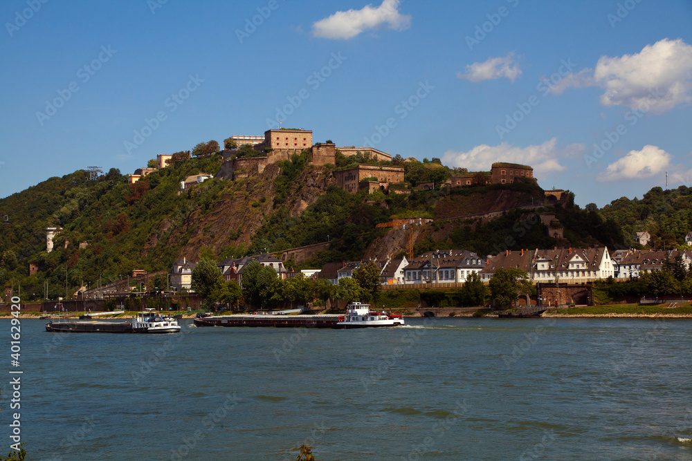 Koblenz mit Festung ehrenbreitenstein