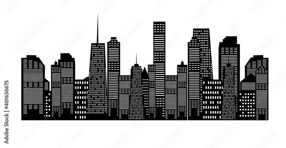 Silhouette City Background. Vector Illustration Silhouette City Background. Vector Illustration