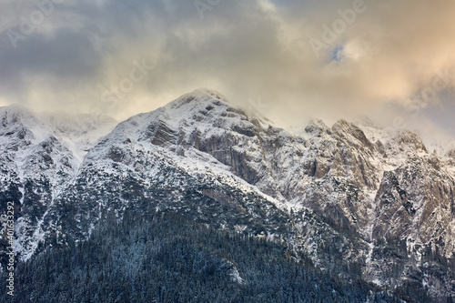 Wallpaper Mural Winter landscape with rocky mountains Torontodigital.ca