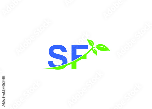 SF initial letter minimalist logo type