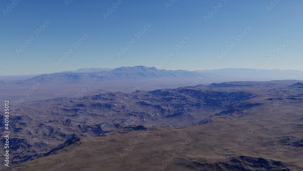 alien planet landscape, science fiction illustration, view from a beautiful planet, beautiful space background 3d render
