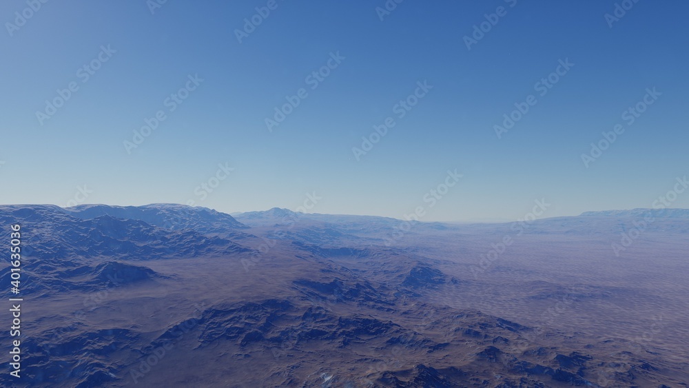 alien planet landscape, science fiction illustration, view from a beautiful planet, beautiful space background 3d render
