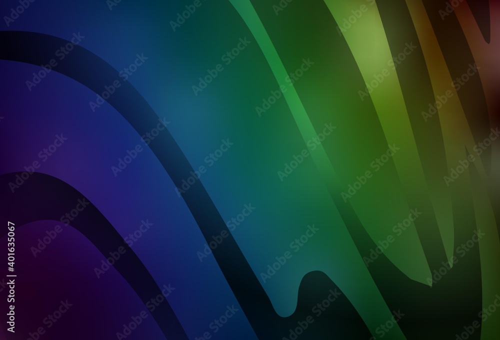 Dark Blue, Green vector blurred pattern. - obrazy, fototapety, plakaty 