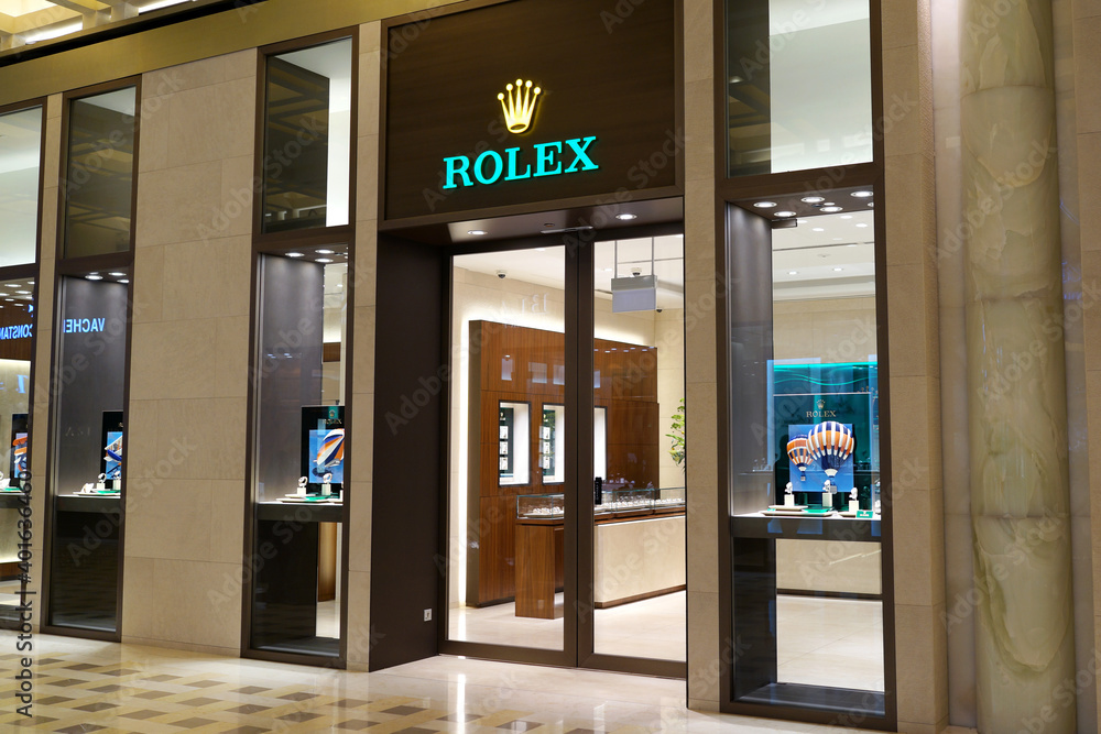 Rolex store at Marina Bay Sands Singapore. Rolex SA is a Swiss