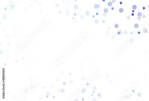Light Pink, Blue vector backdrop with lines, circles, rhombus. © smaria2015