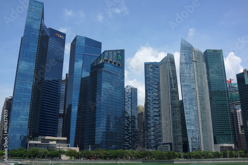 Buildings of the financial district in Singapore. Singapore ranked for the fifth year in a row as the most expensive city to live in.
