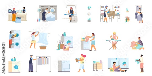 Laundry Flat Icons Collection