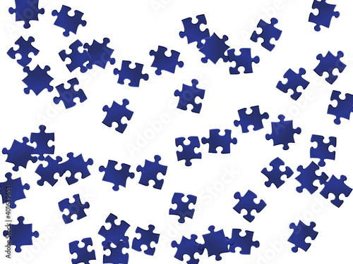 Abstract teaser jigsaw puzzle dark blue pieces