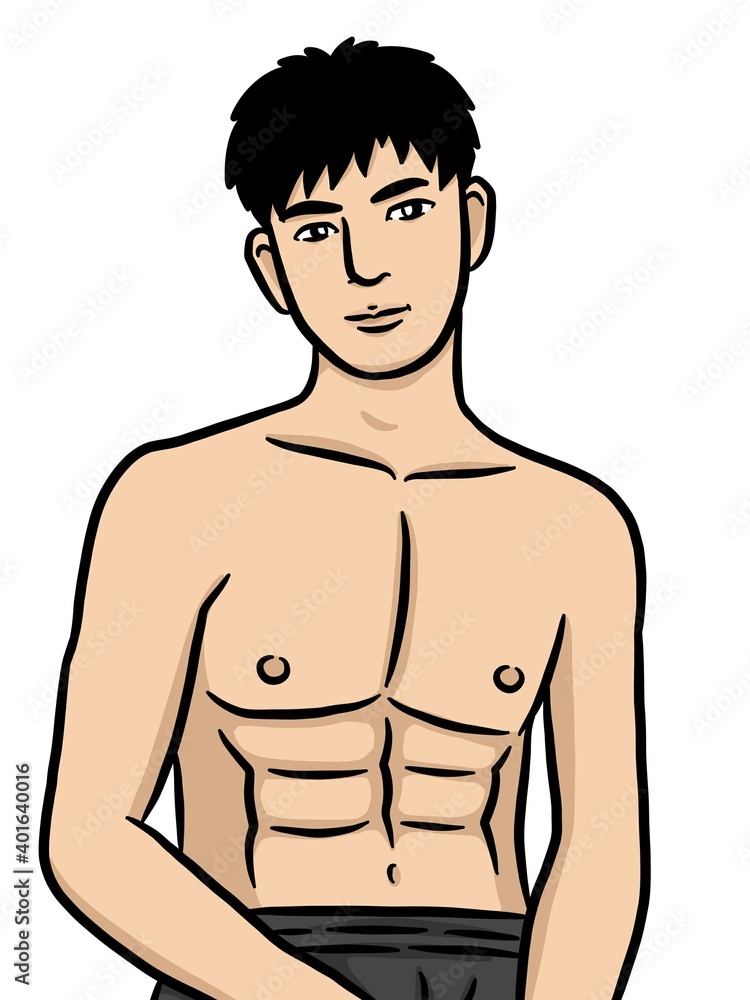 Fototapeta premium cartoon cute man on white background