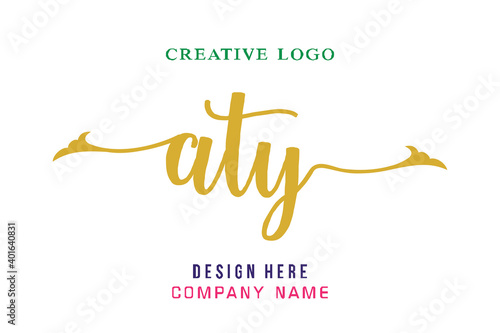 Aty lettering logo is simple, easy to understand and authoritative photo