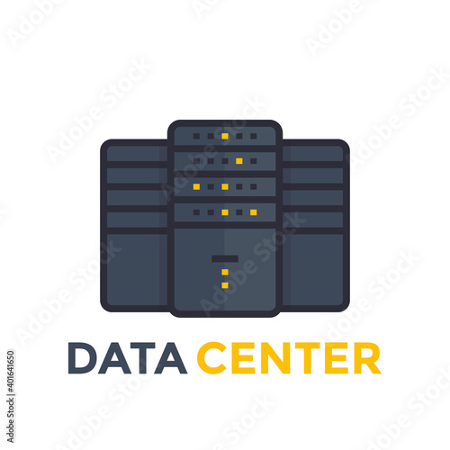 data center, server vector icon