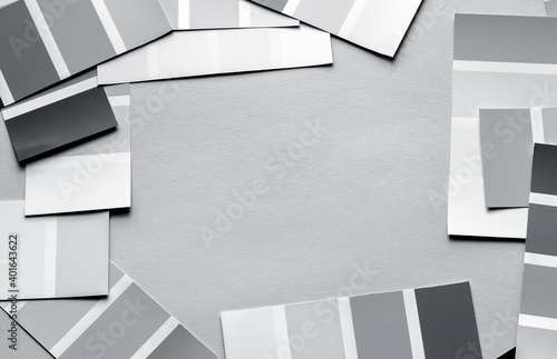 Color samples palette catalog in two trendy colors of 2021 year illuminating and ultimate gray