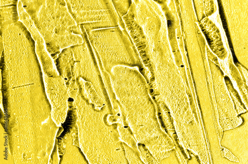 Hyaluronic acid gel in trendy color of 2021 year illuminating yellow. Textured background with oxygen bubbles