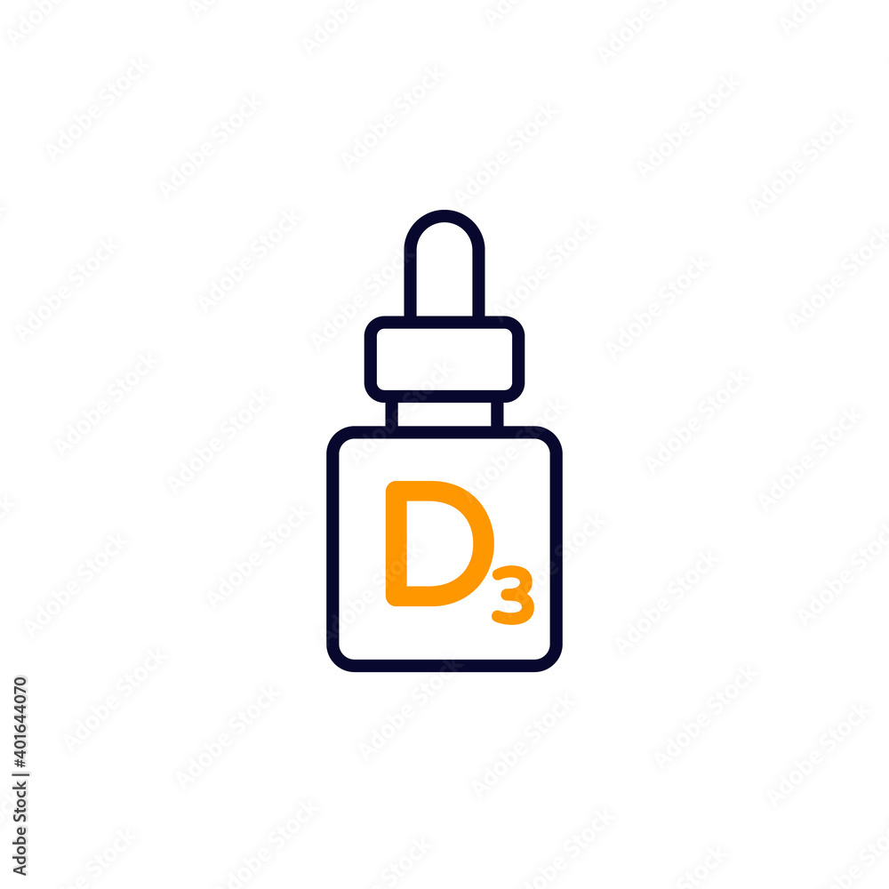 d3 vitamin dropper bottle line icon d3 vitamin dropper bottle line icon