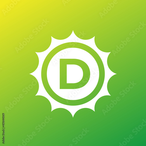 d vitamin icon with sun, vector