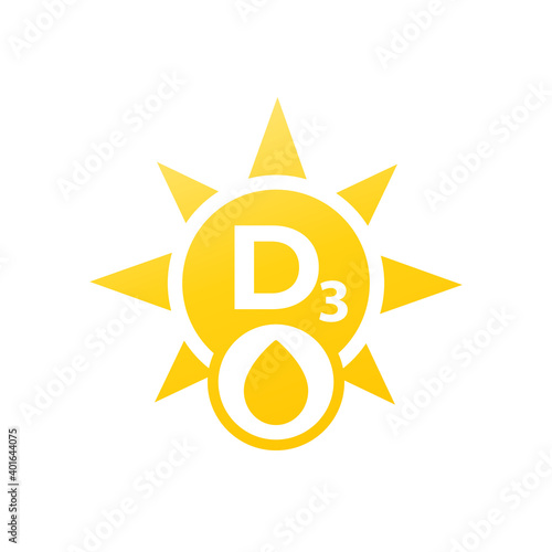 d3 vitamin icon on white