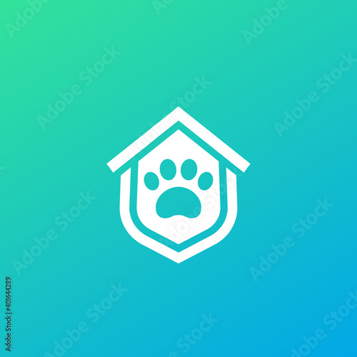 animal shelter logo, safe pet house vector