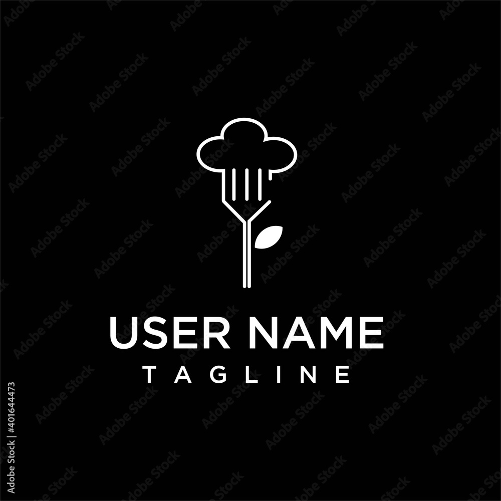 Fototapeta premium Dinner fork logo, spoon fork logo design vector illustration, spoon fork logo design template vector stock illustration