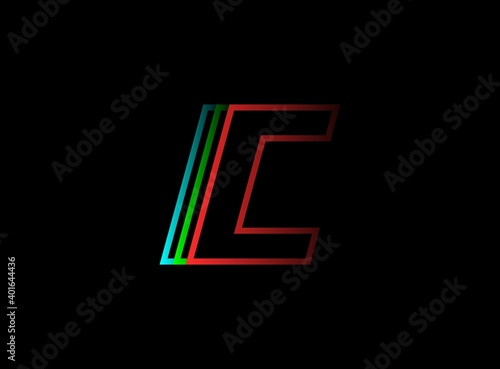 C number font fast, speed motion logo. Sport style futuristic oblique design for   delivery posters, industrial, racing identify and more
