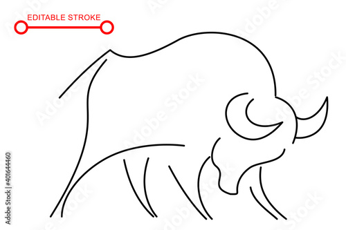 Chinese new year sign. Abstract ox, bull, cow. Lunar horoscope sign