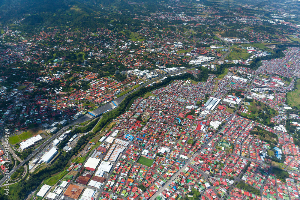 Aerial view, San Jose, Costa Rica, Central America, America