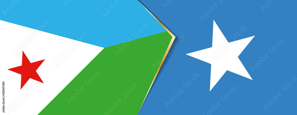 Djibouti and Somalia flags, two vector flags. Djibouti and Somalia flags, two vector flags.