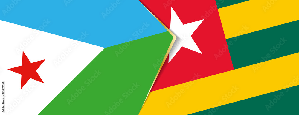 Djibouti and Togo flags, two vector flags. Djibouti and Togo flags, two vector flags.