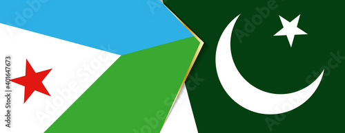 Djibouti and Pakistan flags, two vector flags.