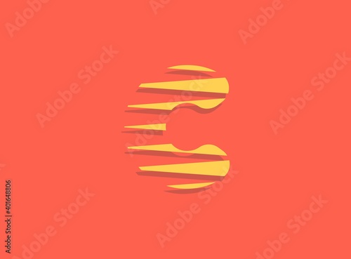 C letter fast, speed motion logo. Sport style futuristic obliques design useful for delivery posters, industrial, racing identify and more
