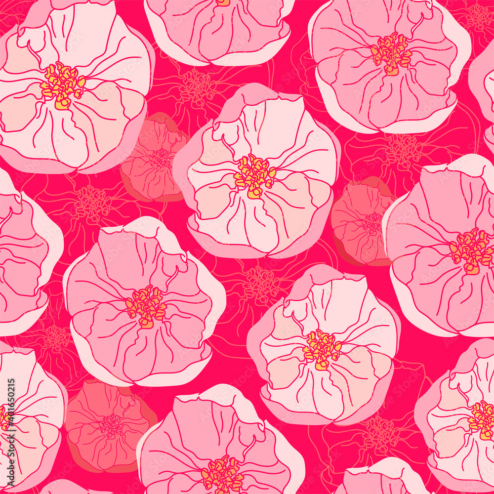 Floral seamless pattern. Vector background with flowers. Hand drawn artwork for textiles, fabrics, souvenirs, packaging and greeting cards. Floral seamless pattern. Vector background with flowers. Hand drawn artwork for textiles, fabrics, souvenirs, packaging and greeting cards.