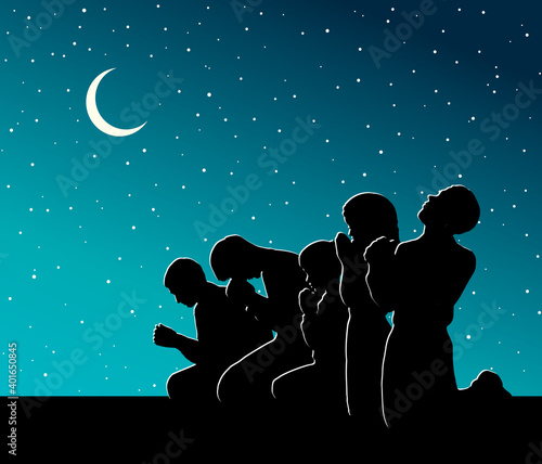 Vector image of the praying person