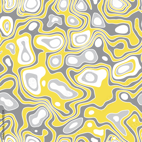 Seamless ultimate gray and illuminating yellow wavy  pattern vector. color of the year
