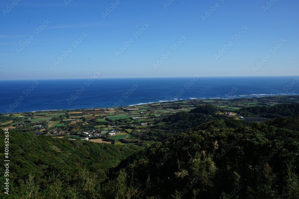 Scenic view from Amagakura observatory, in Tanegashima island, Kagoshima, Japan - 鹿児島県 種子島 天女ヶ倉 展望台からの眺望