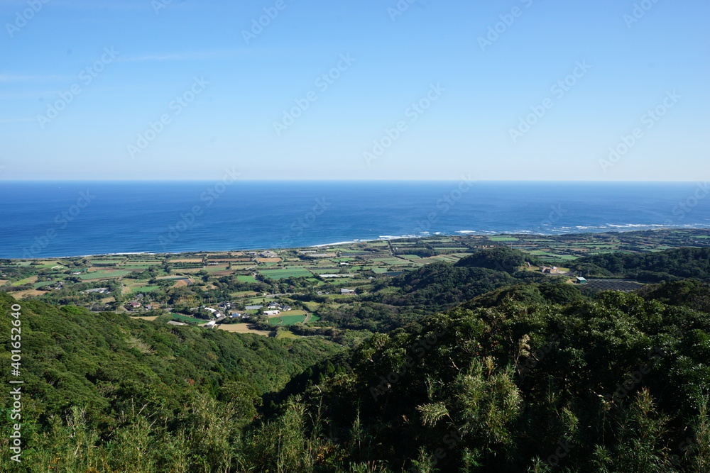Scenic view from Amagakura observatory, in Tanegashima island, Kagoshima prefecture, Japan - 日本 種子島 天女ヶ倉 展望台からの眺望