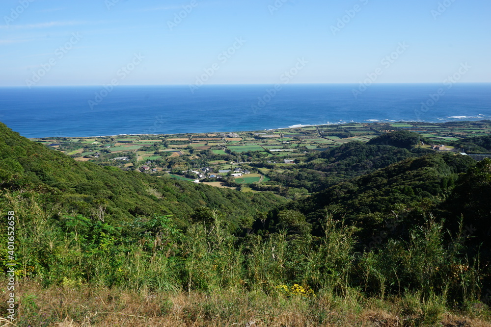 Scenic view from Amagakura observatory, in Tanegashima island, Kagoshima, Japan - 鹿児島県 種子島 天女ヶ倉 展望台からの眺望