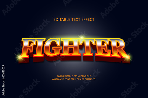 Fighter. Editable text effect 