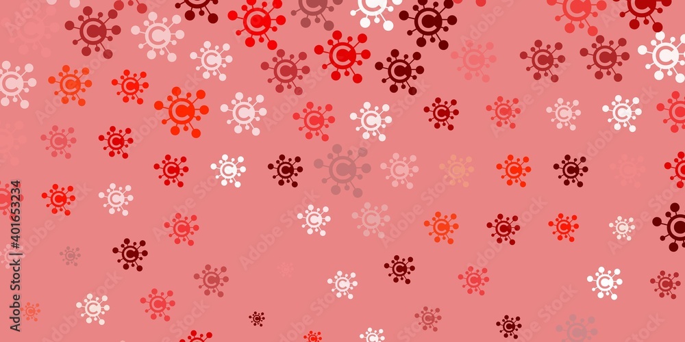 Light Red, Yellow vector pattern with coronavirus elements. Light Red, Yellow vector pattern with coronavirus elements.