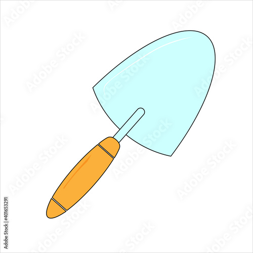 Simple black gardening trowel icon. Suitable for website
