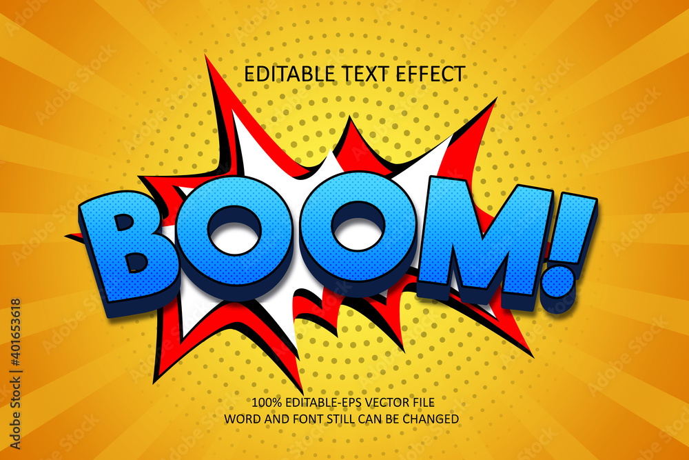 Fototapeta premium Colorfull comic font editable text effect