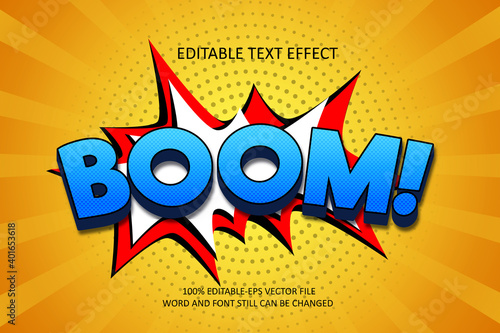 Colorfull comic font editable text effect photo