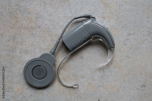 Quadro em tela cochlea implant with fire alarm close up, therapy, hearing aid, hearing aid for